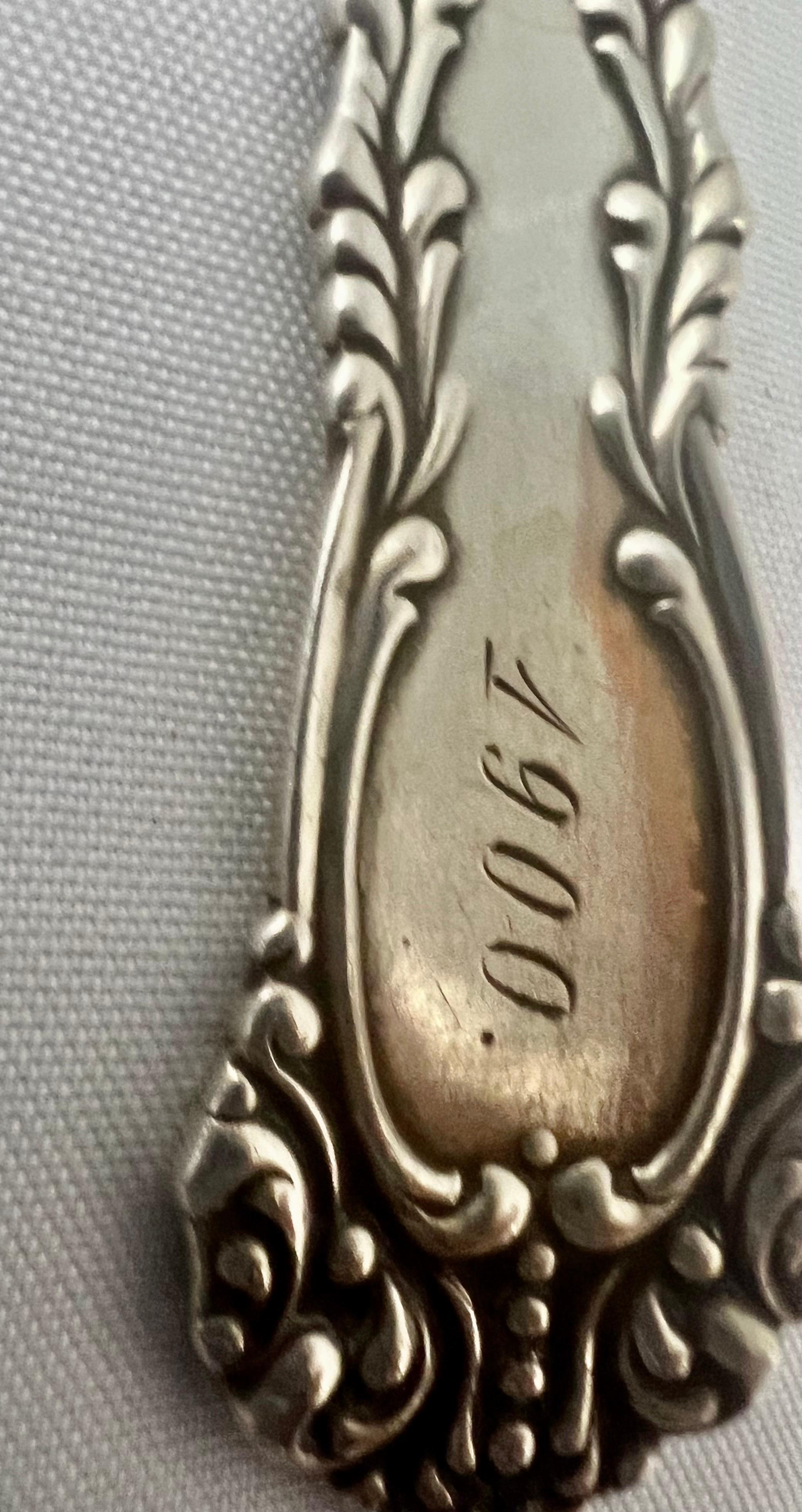 English Sterling Silver Serving Spoon, 1891 For Sale 3