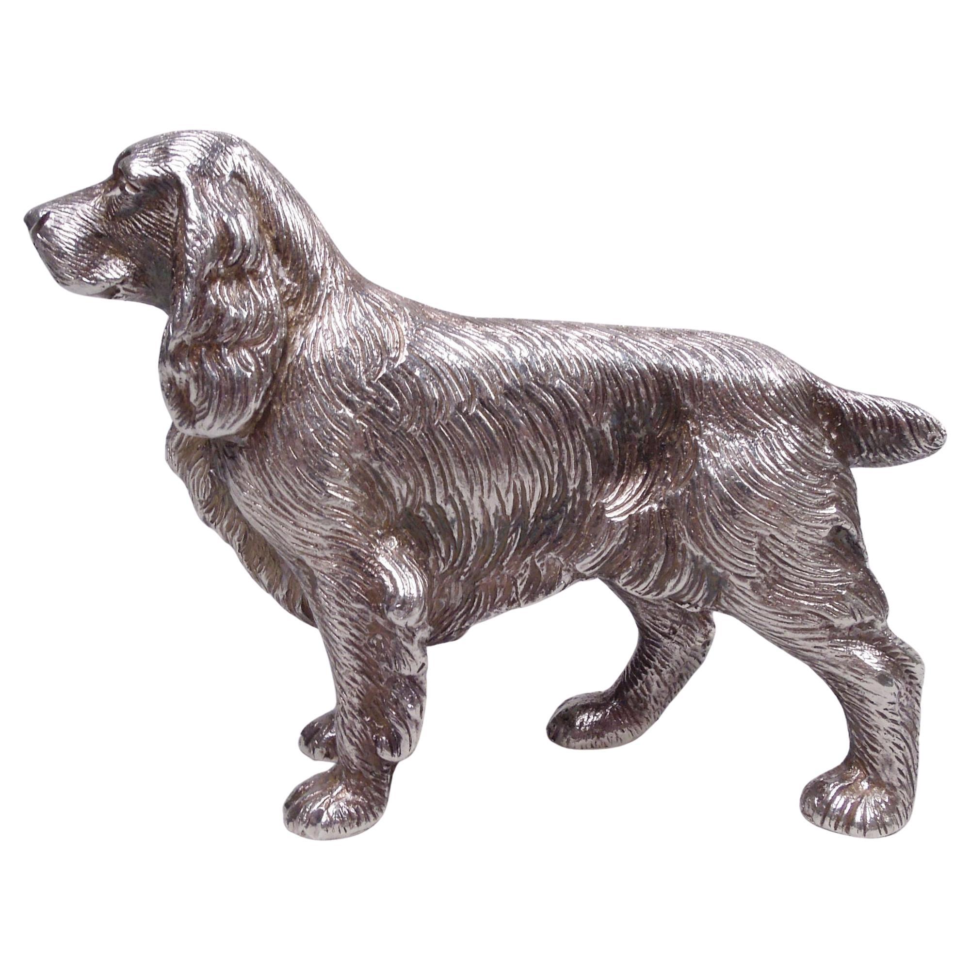 English Sterling Silver Spaniel Dog Figure