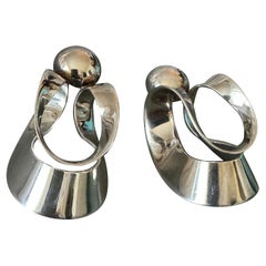 English Sterling Silver Statement Earrings