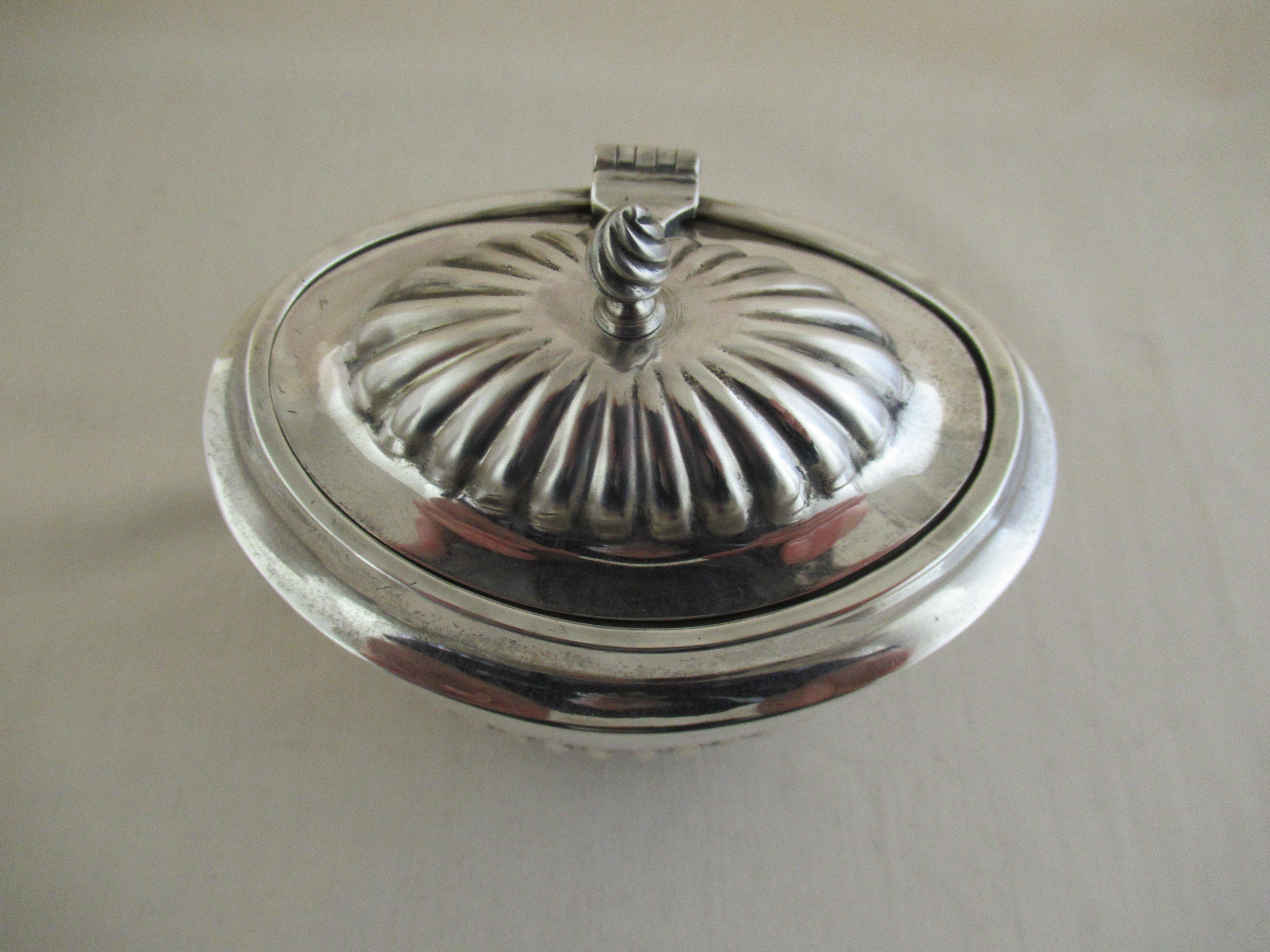 Hand-Crafted English Sterling Silver, Tea Caddy, Hallmarked, Chester1909 by Barker Brothers For Sale