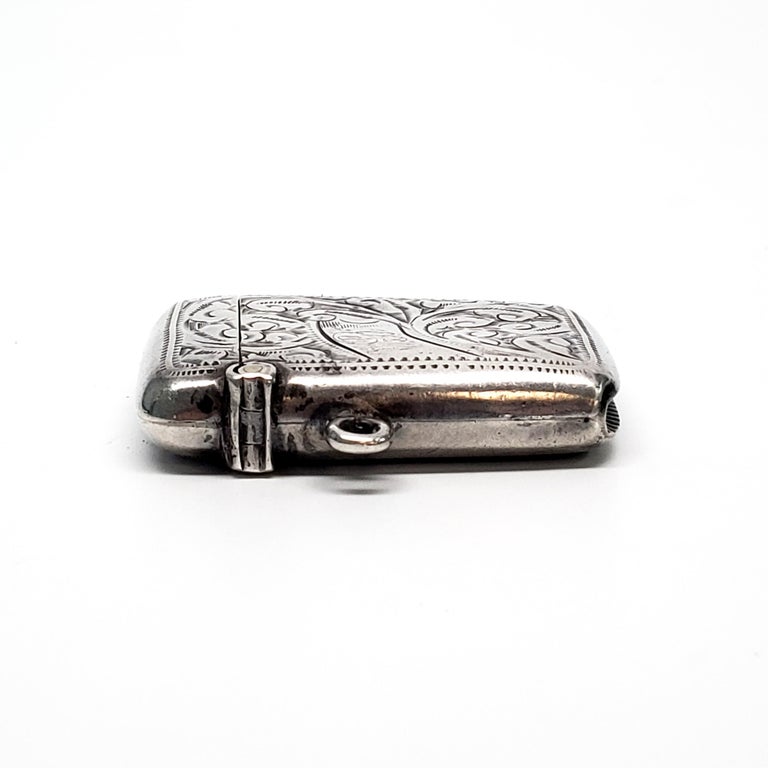 English Sterling Silver Thomas Bishton Match Safe or Vesta Case with ...