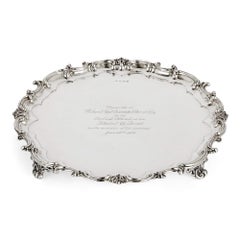English Sterling Silver Tray with Case by Elkington