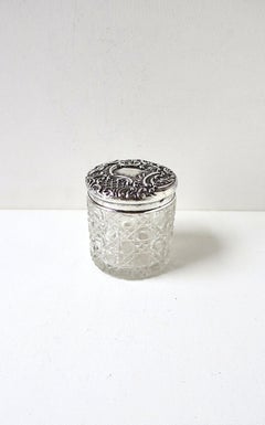 English Sterling Silver Vanity or Bathroom Jar Box