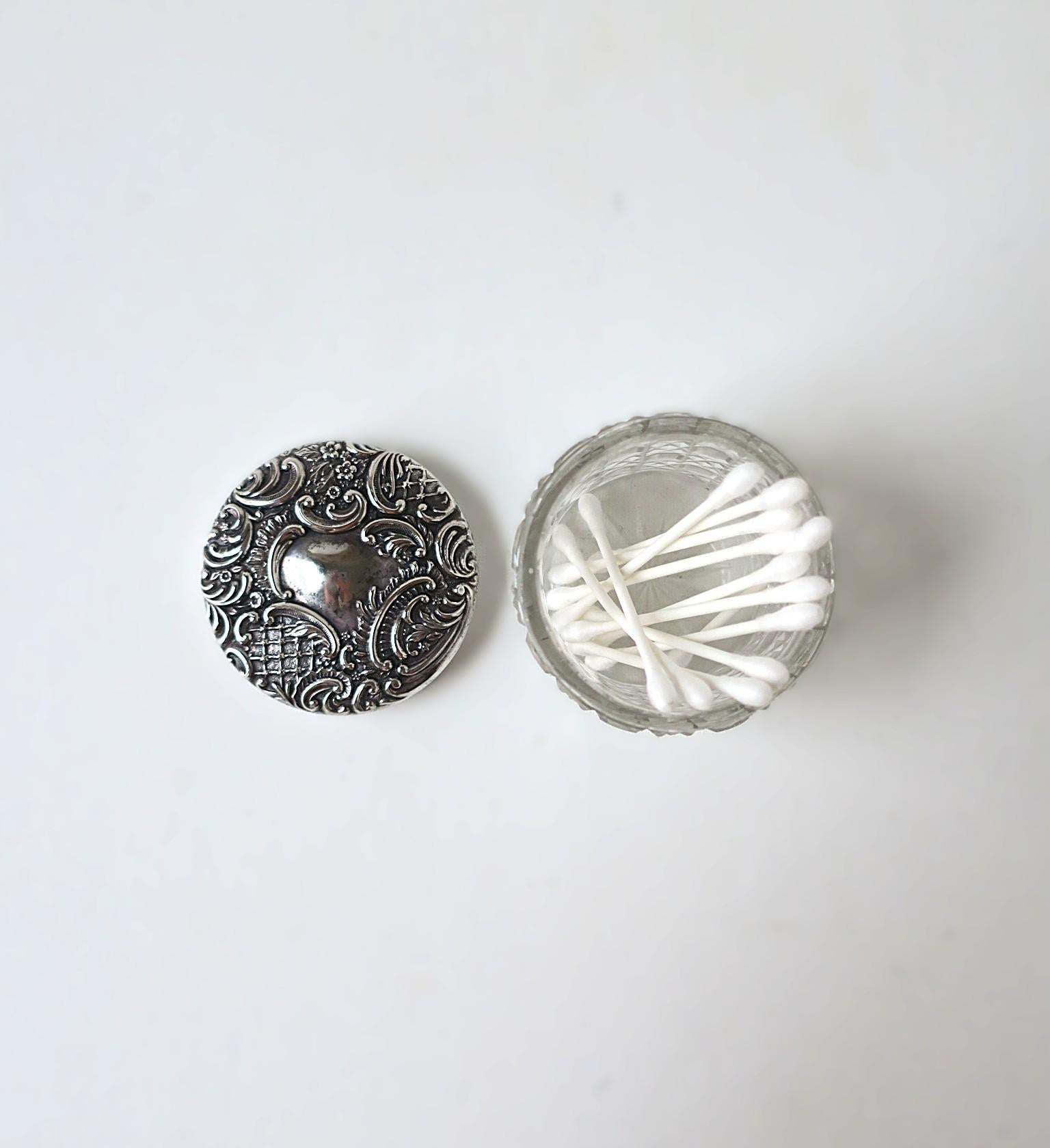 19th Century English Sterling Silver Vanity or Bathroom Jar Box For Sale