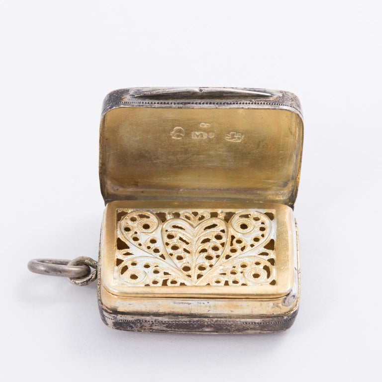 English Sterling Silver Vinaigrette Box, circa 1812 at 1stDibs