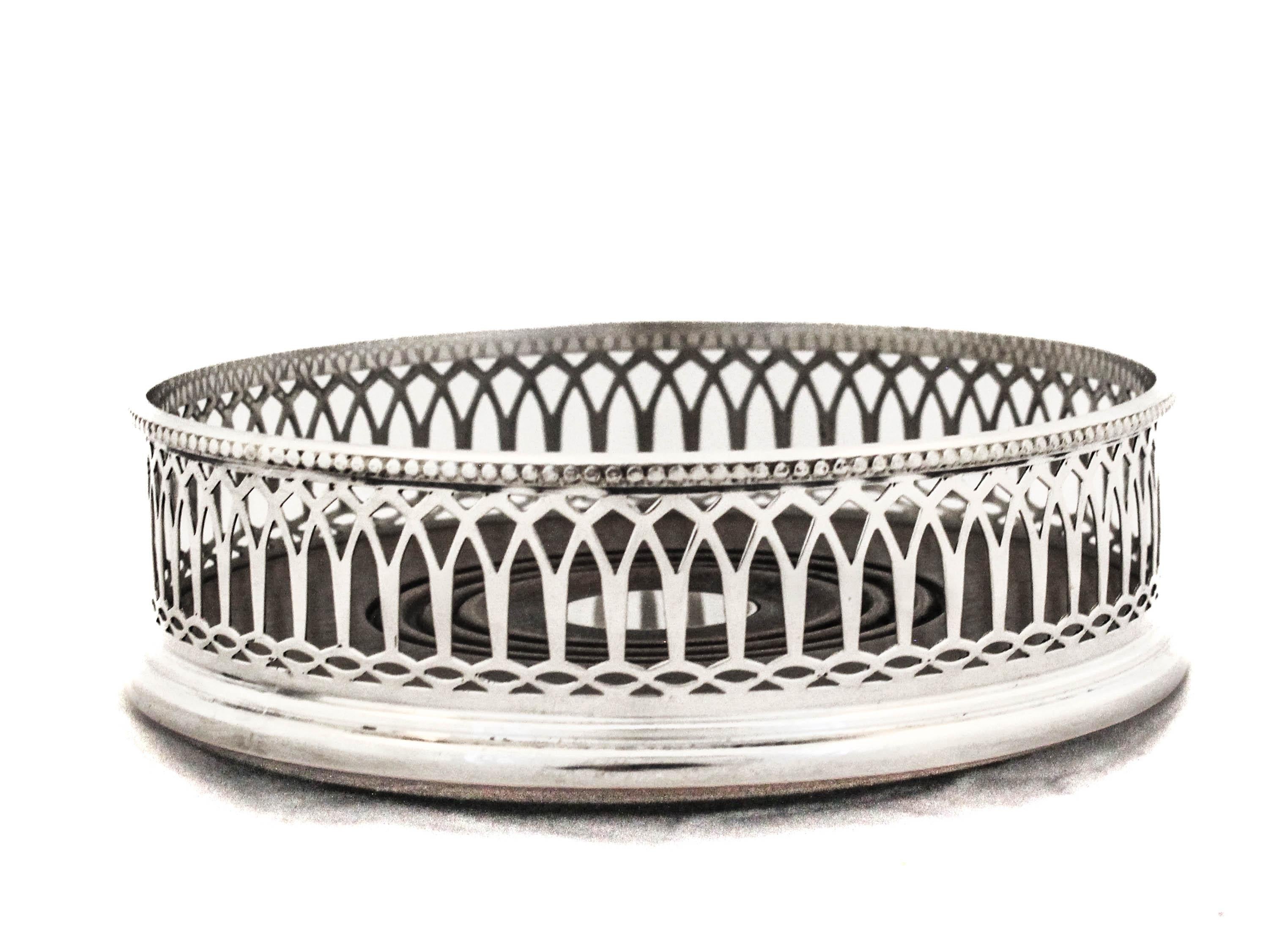 Mid-20th Century English Sterling Silver Wine Coaster For Sale