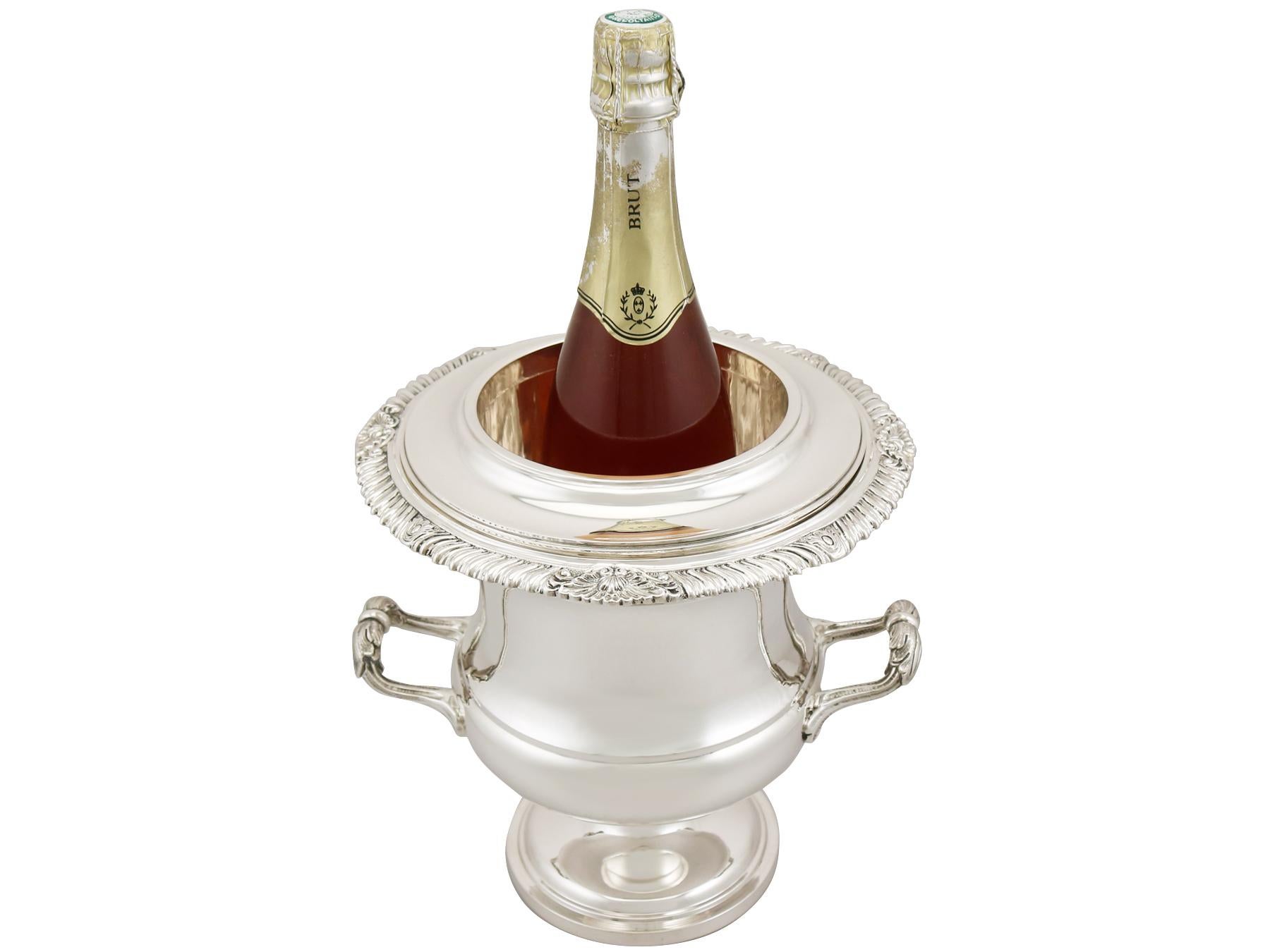 English Sterling Silver Wine Cooler by Garrard & Co Ltd, 1960s 1