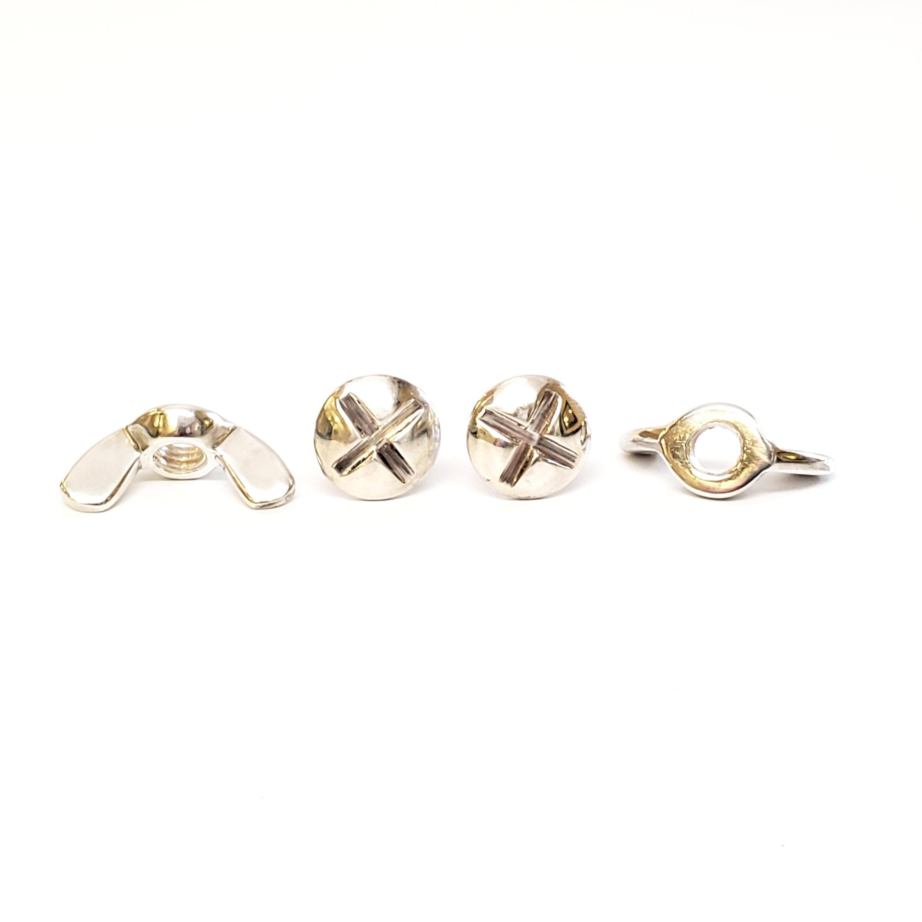 English Sterling Silver Wing Nut and Bolt Cufflinks 2