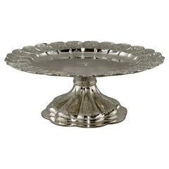 Antique ENGLISH STERLING TAZZA Circa 1843  ROBERT GARRARD known as  Royal Silversmith