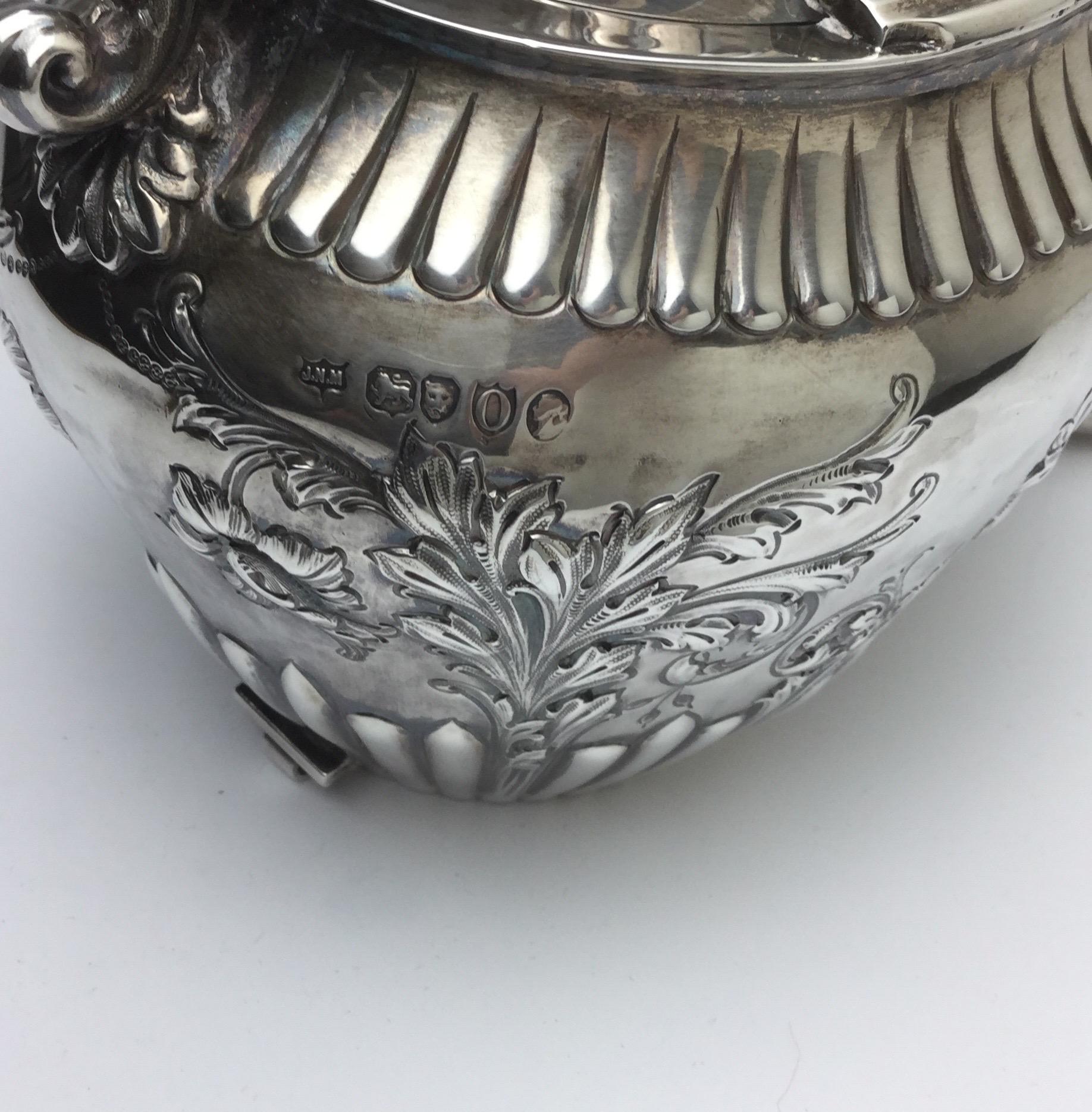English Sterling Tip Kettle by Mappin & Web, London, 1893-1895 For Sale 2