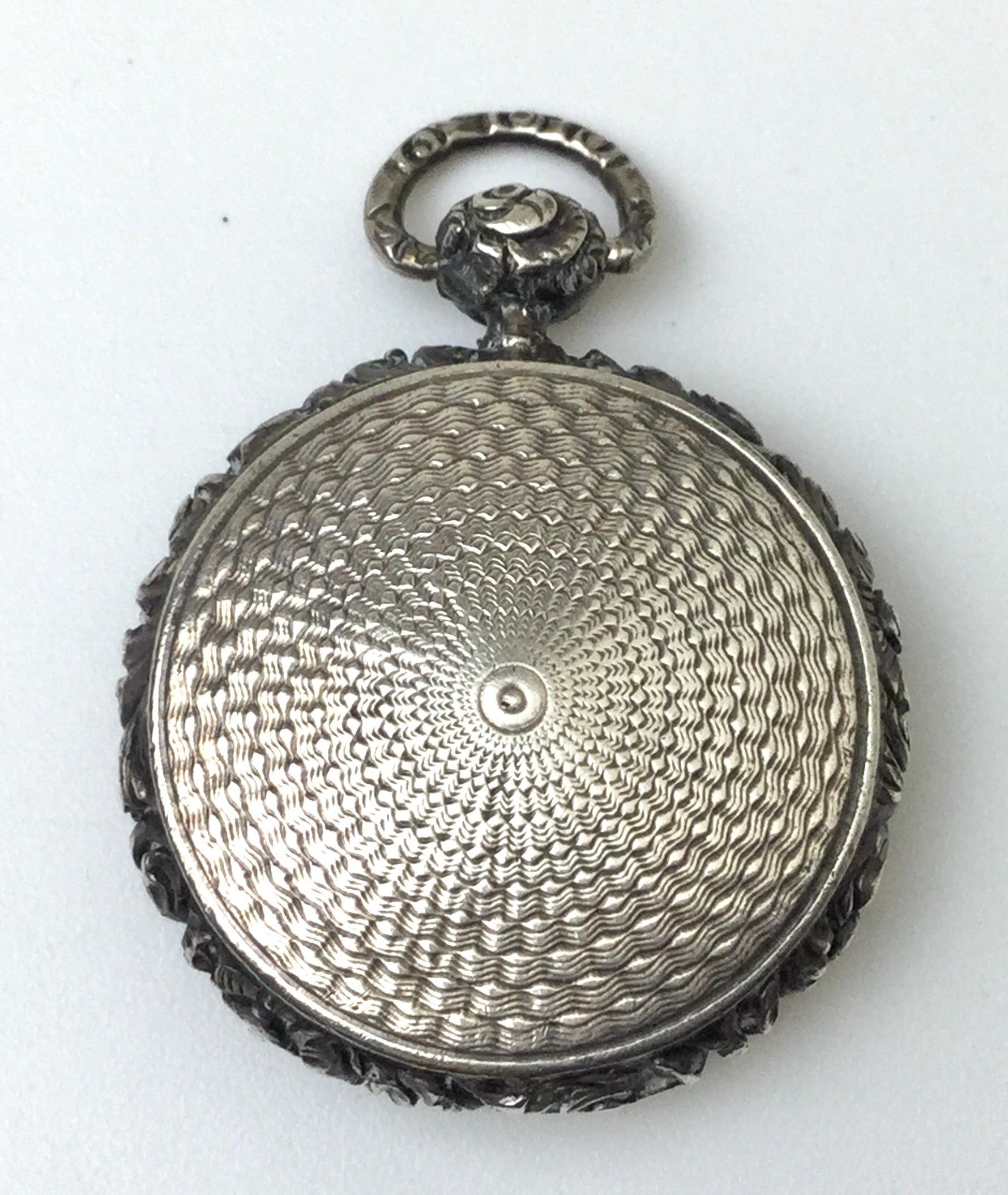 Début de l'époque victorienne Vinaigrette anglaise en argent sterling de forme rare, Birmingham, 1832-1833 en vente