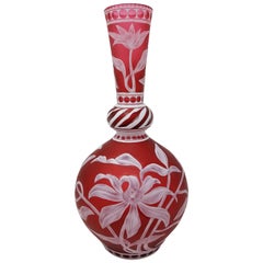 English Stevens & Williams Cameo Overlay Glass Vase by J. Millward, Birks Museum