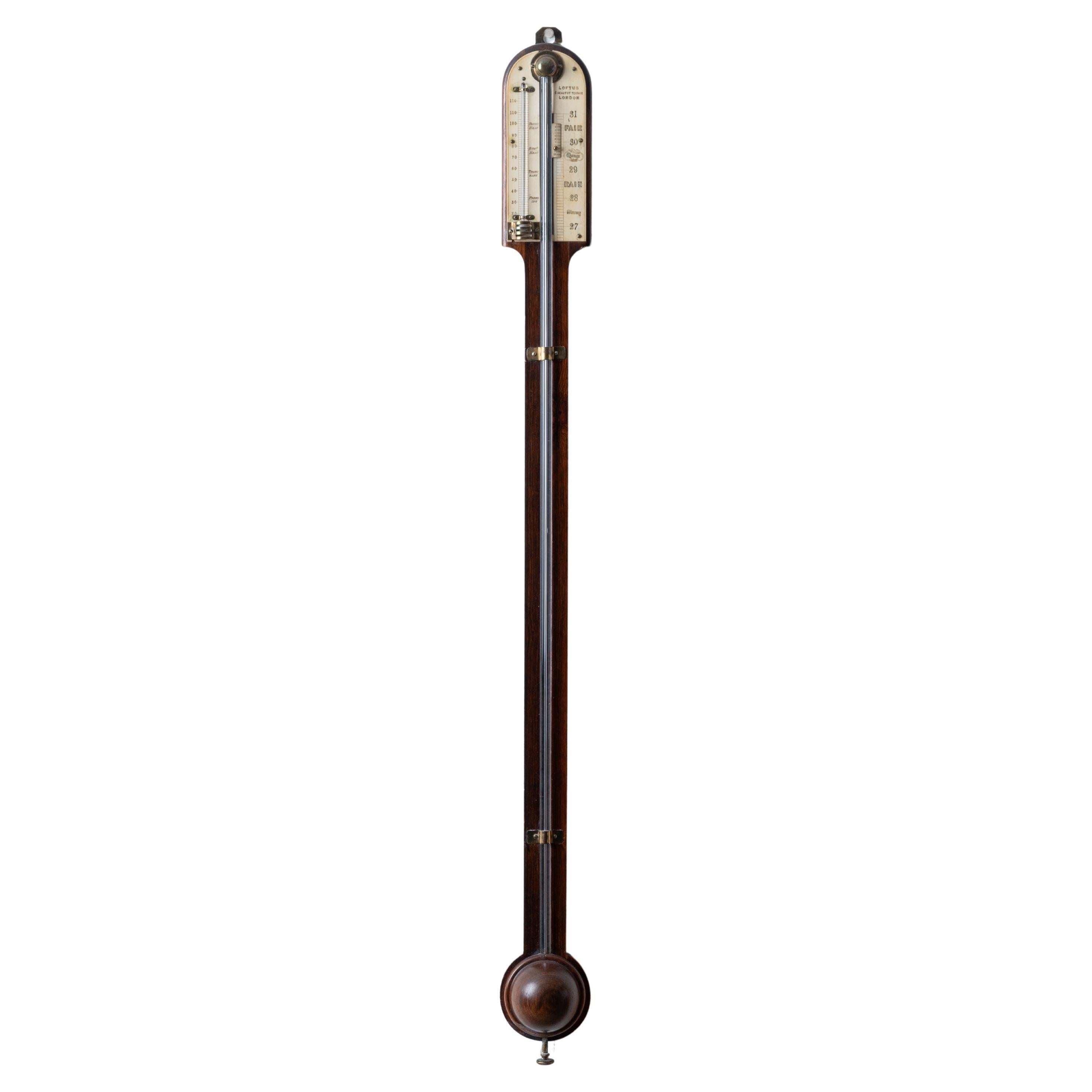 English Stick Barometer by Loftus, London, 19th Century