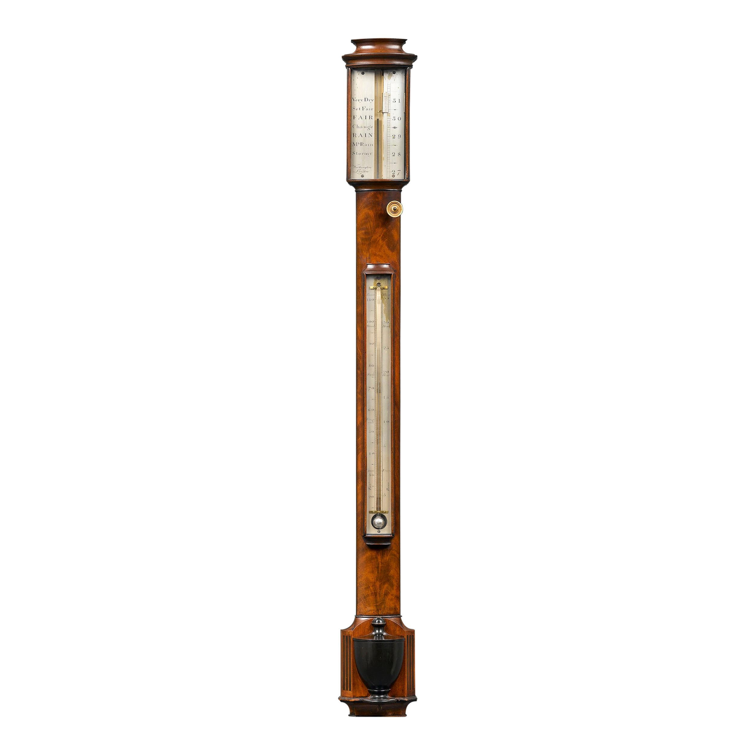 English Stick Barometer by Worthington of London