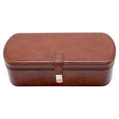 English Stitched Saddle Leather Three-Section Watch Box