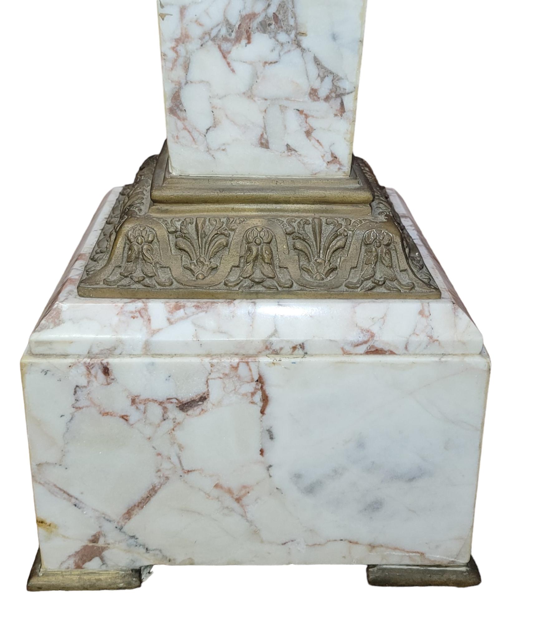 20th Century English Stlyle  Marble And Bronze Stand For Sale