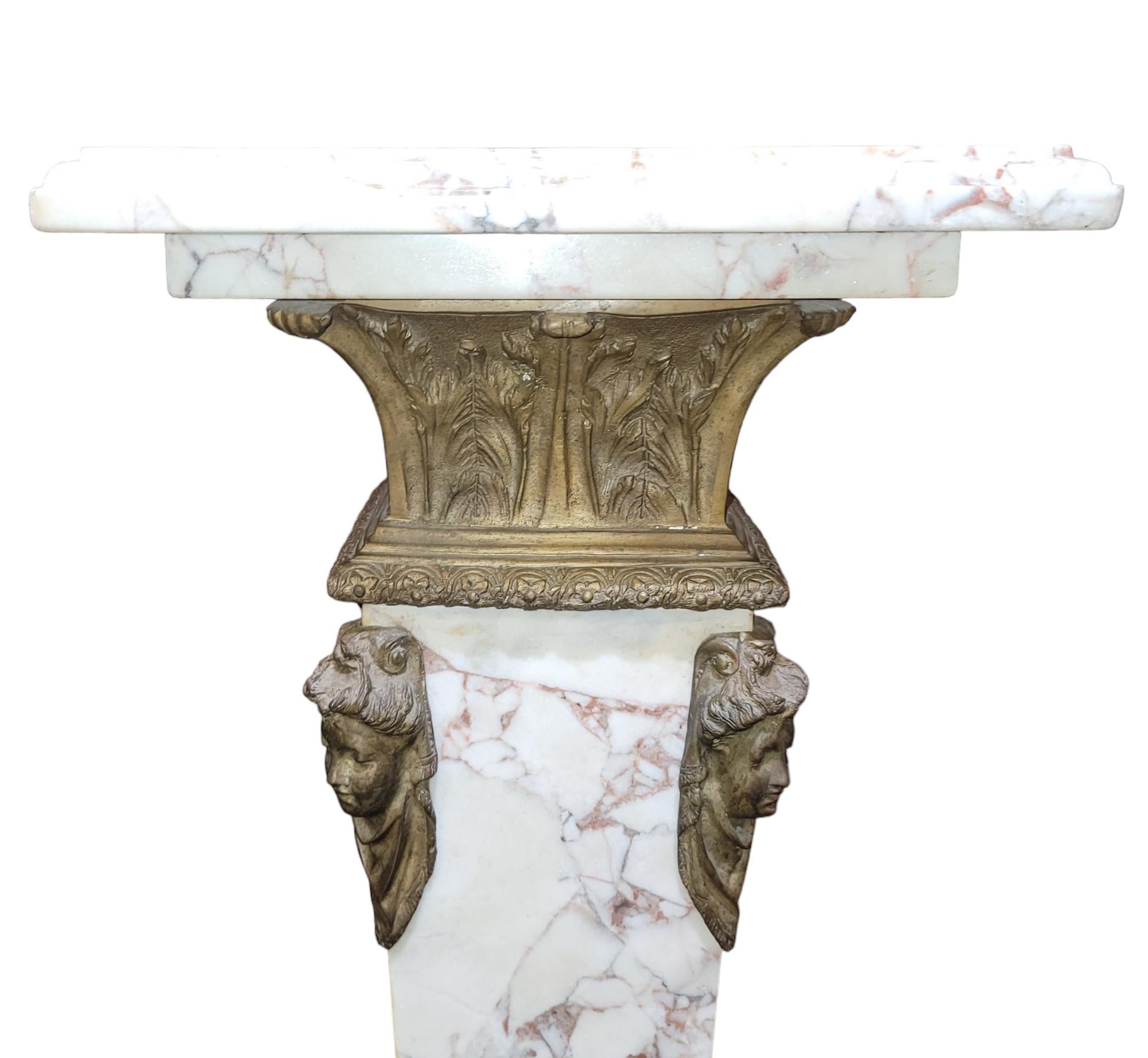 English Stlyle  Marble And Bronze Stand For Sale 2