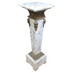 English Stlyle  Marble And Bronze Stand