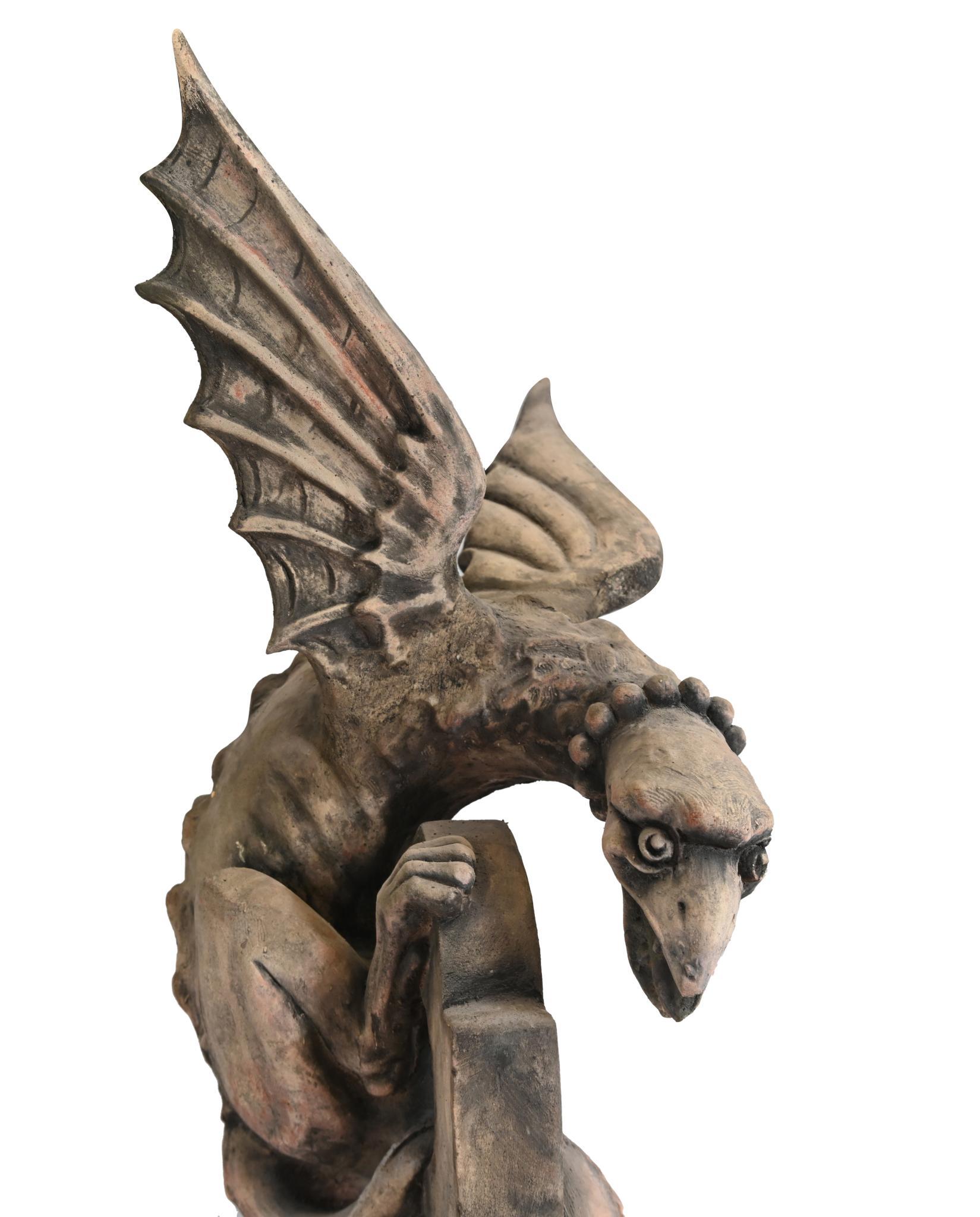 English Stone Gargoyle Griffin Garden Statue For Sale 6
