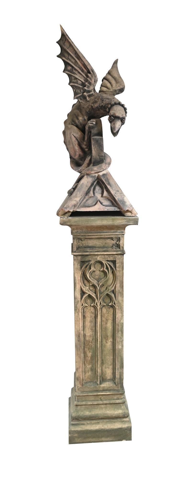 English Stone Gargoyle Griffin Garden Statue For Sale 7
