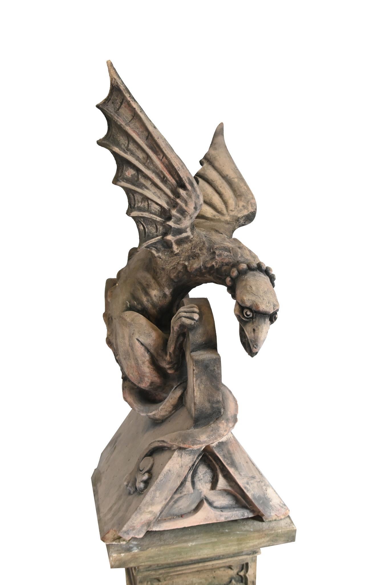 English Stone Gargoyle Griffin Garden Statue For Sale 8