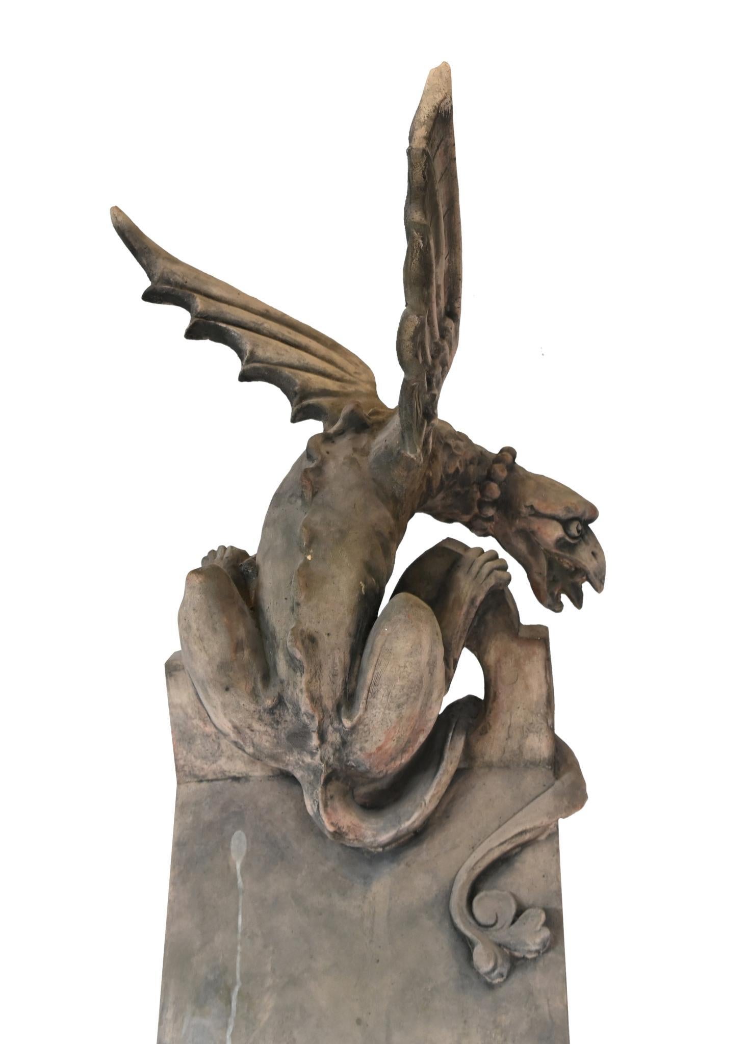 English Stone Gargoyle Griffin Garden Statue For Sale 4