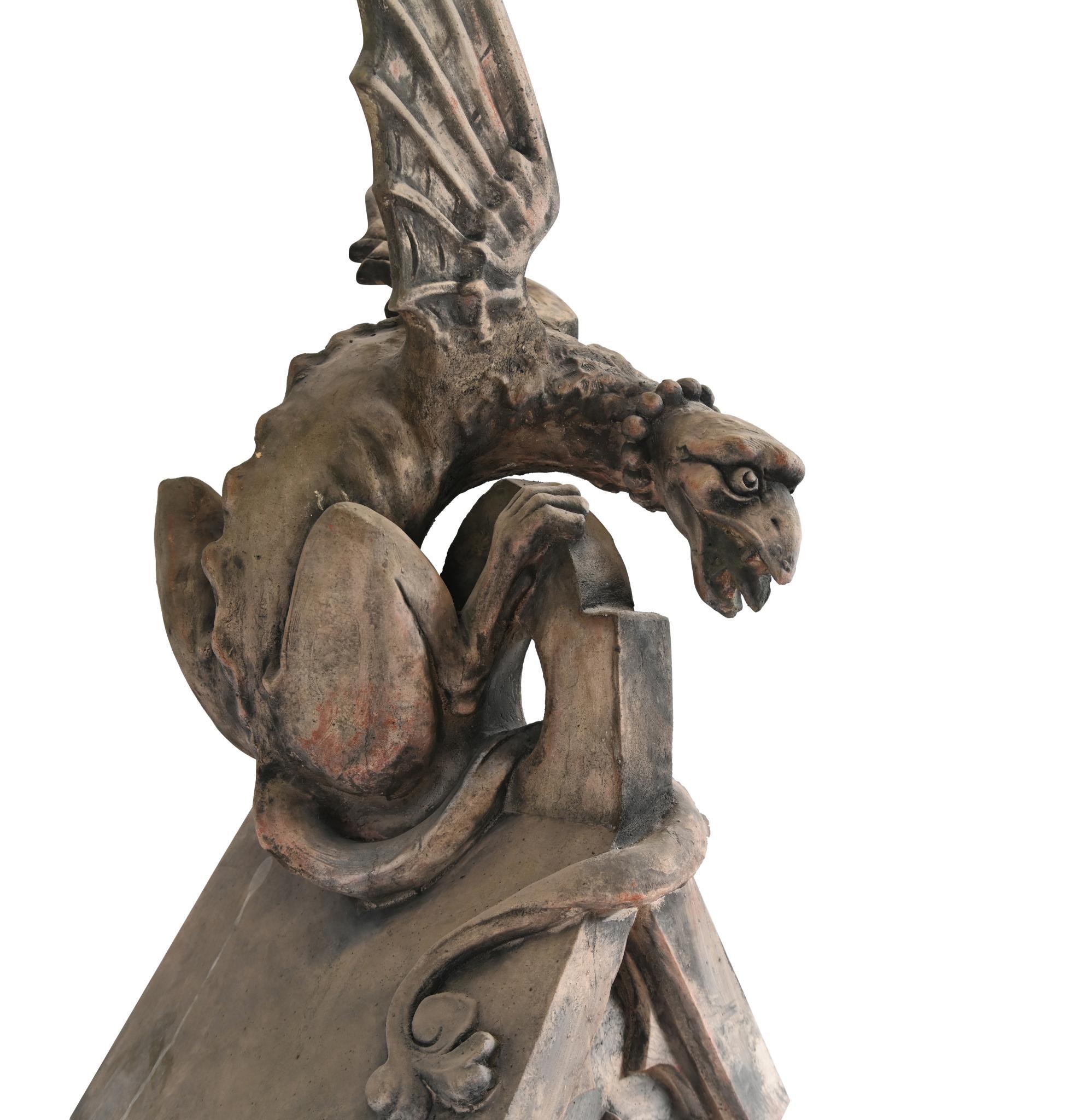 English Stone Gargoyle Griffin Garden Statue For Sale 5
