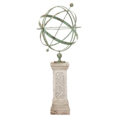 Antique English Stone & Iron Armillary