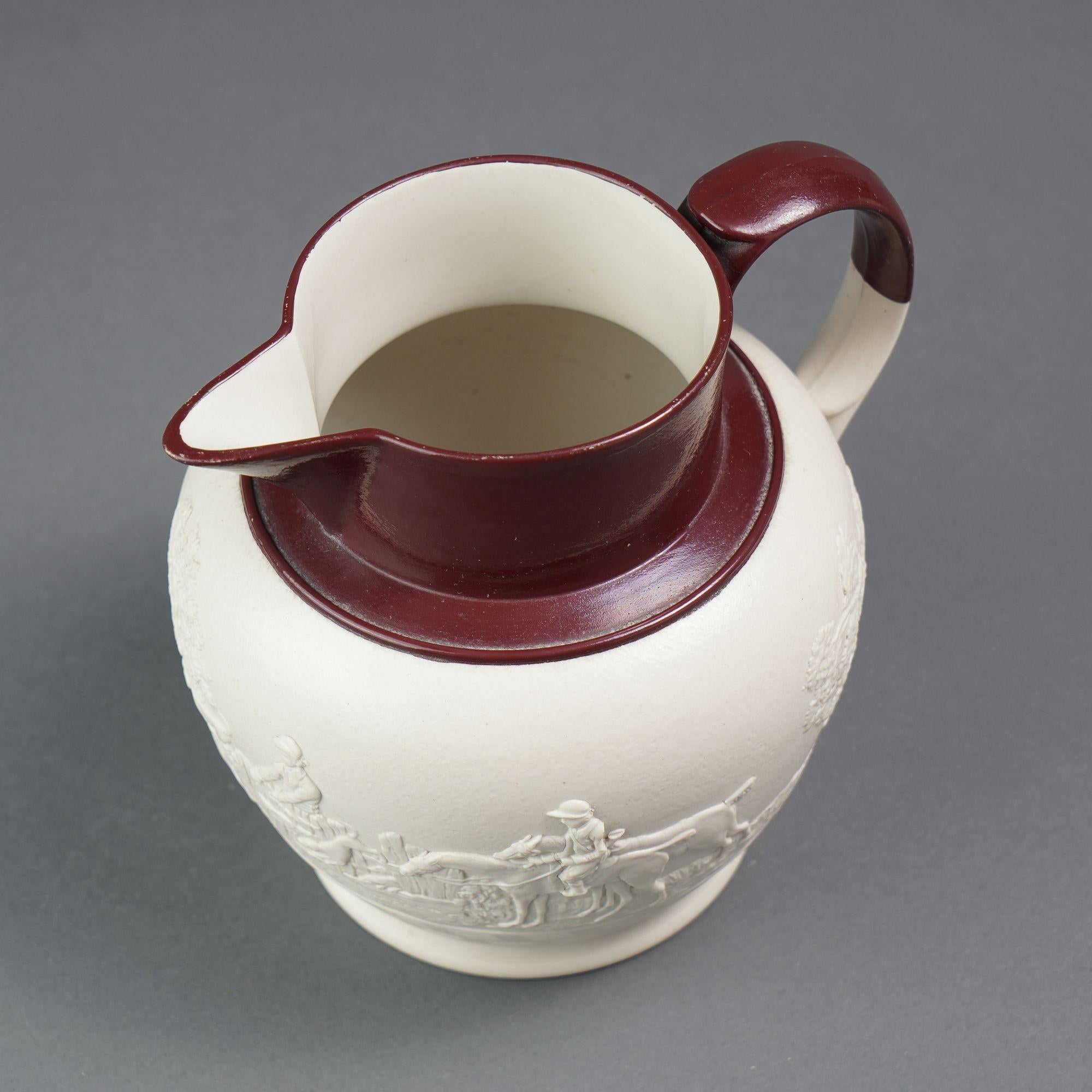 English stoneware hunt jug by Spode, c. 1810 For Sale 2