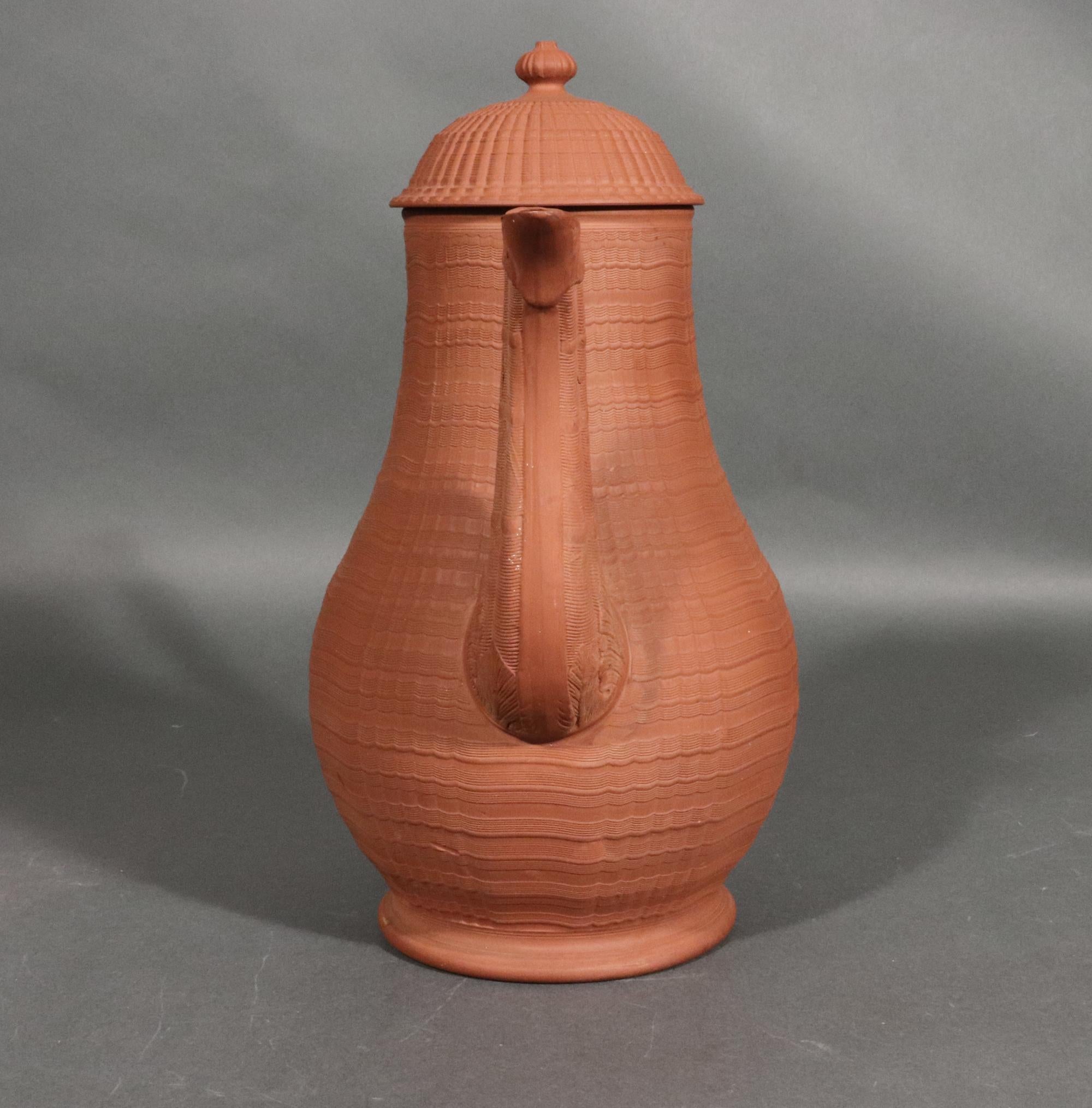 English Stoneware Pottery Redware Coffeepot For Sale 5