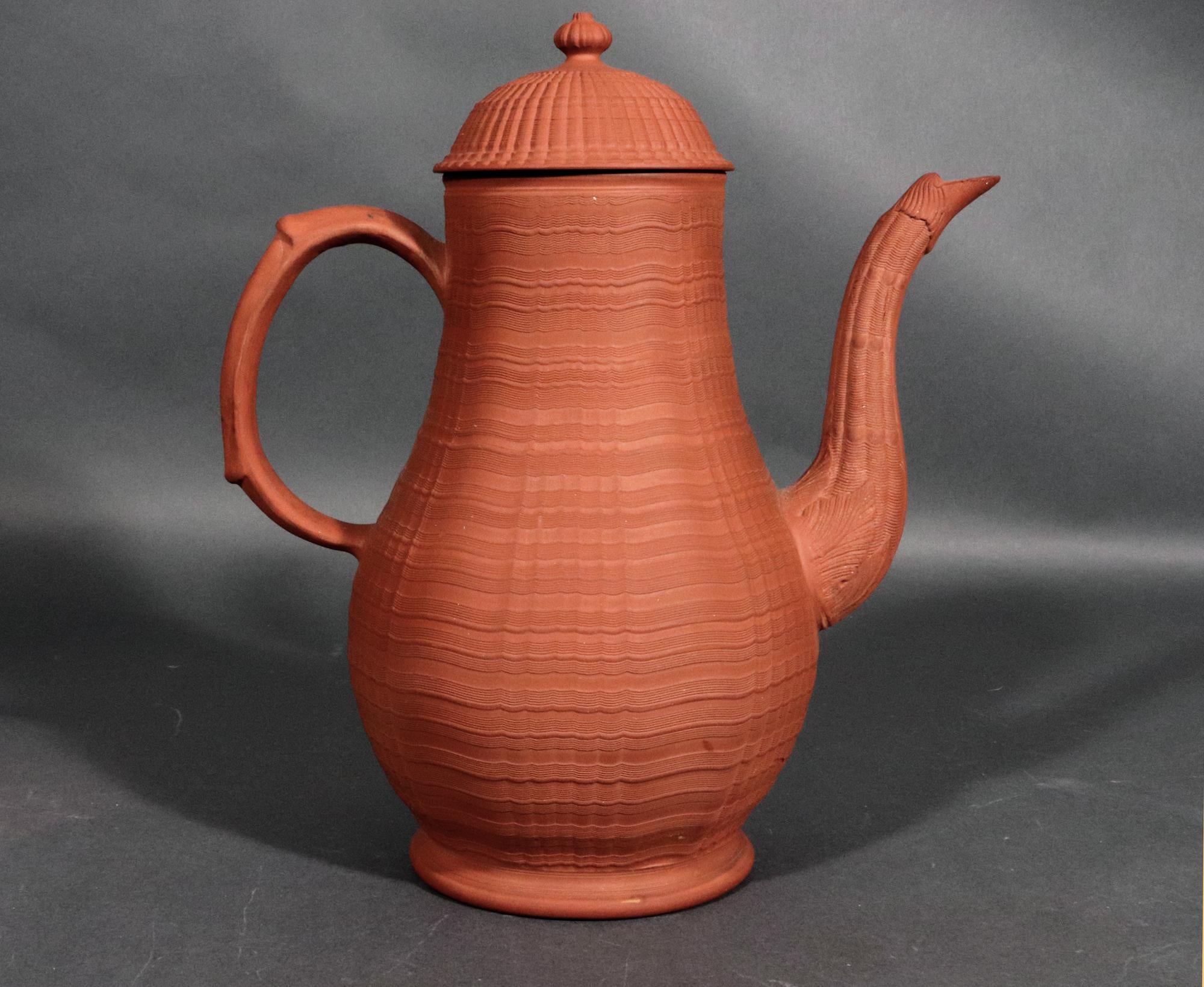 English Stoneware Pottery Redware Coffeepot For Sale 7