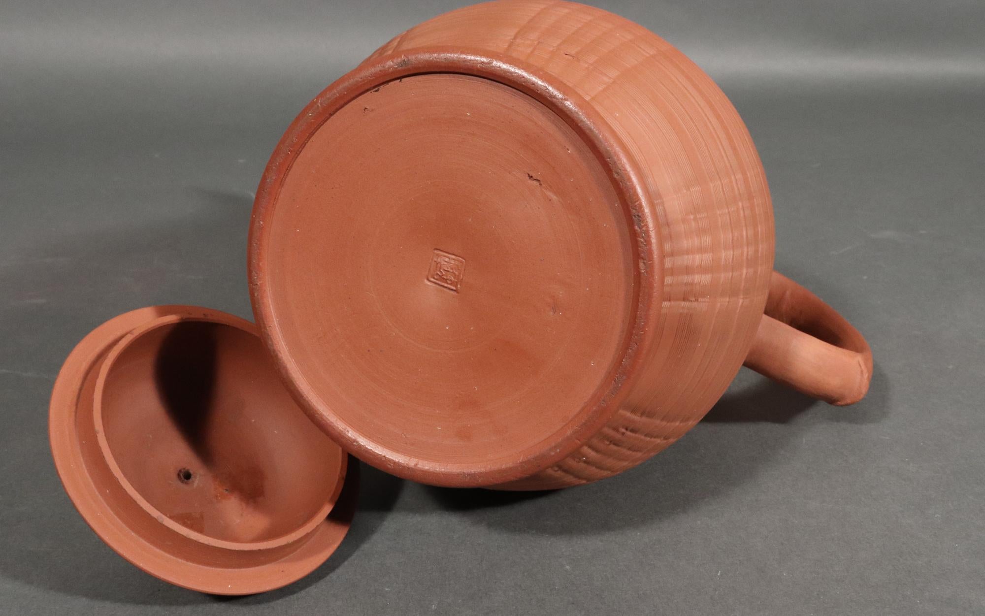 Georgian English Stoneware Pottery Redware Coffeepot For Sale