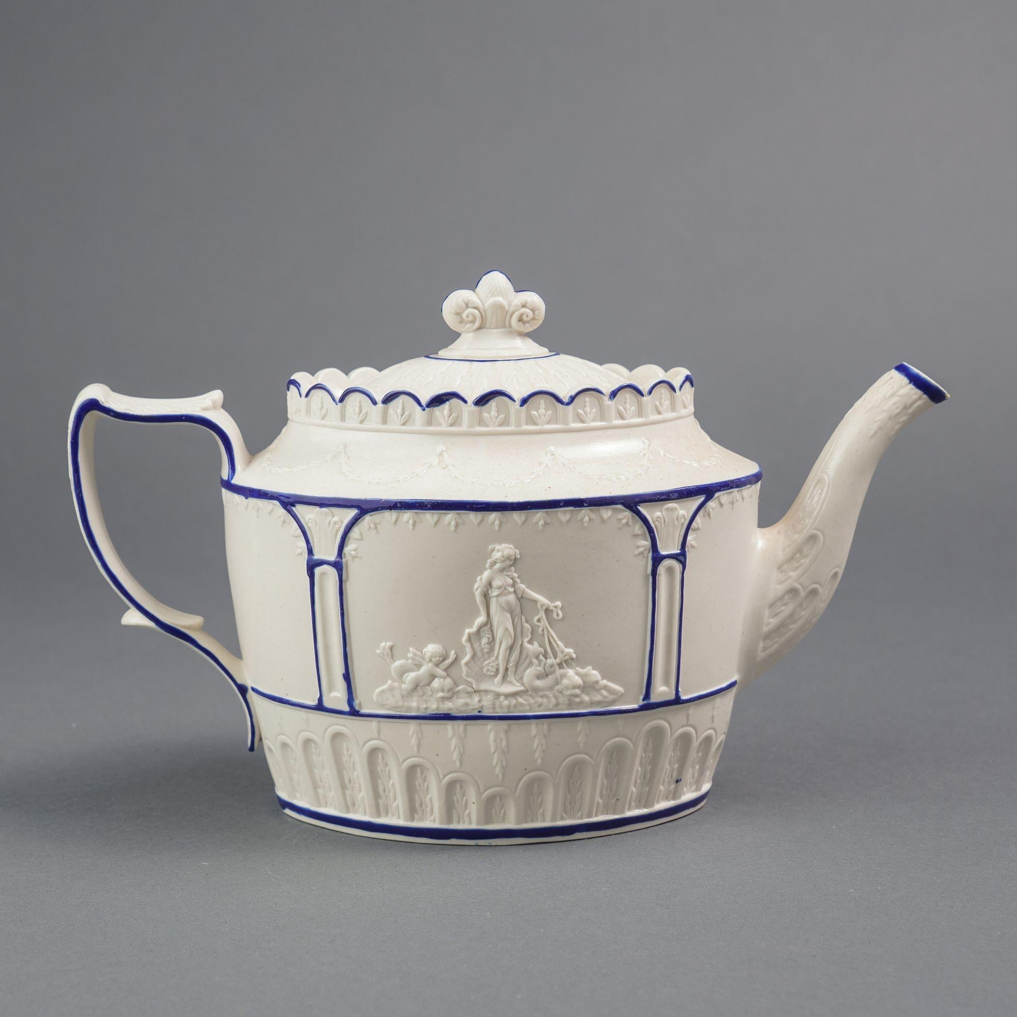 XIXe siècle Théière anglaise en grès de Castleford, vers 1810 en vente