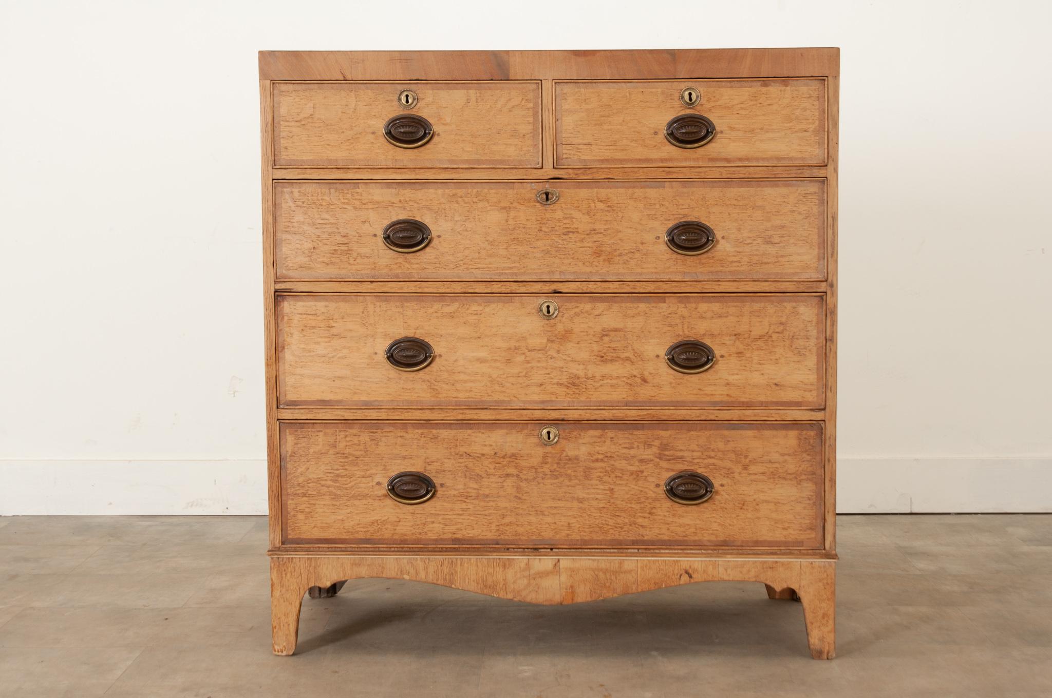 Other English Stripped Mahogany Chest of Drawers