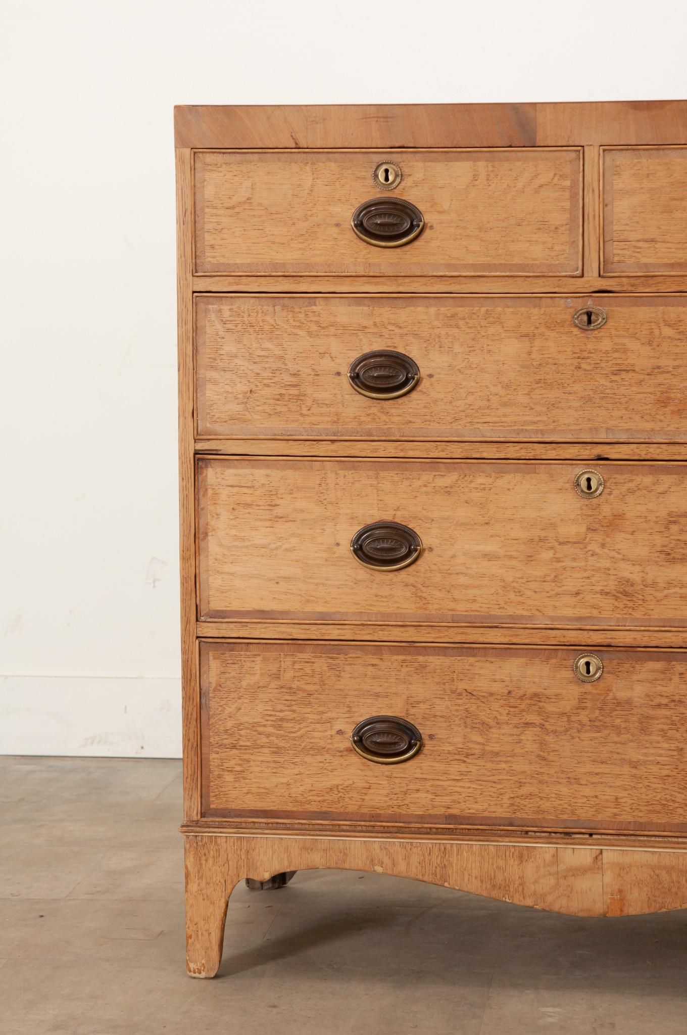English Stripped Mahogany Chest of Drawers In Good Condition In Baton Rouge, LA