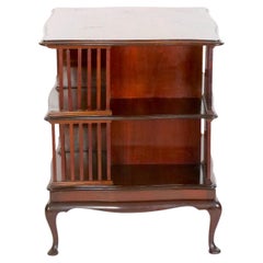 English Style Antique Revolving Bookcase/ Shelf Stained Mahogany