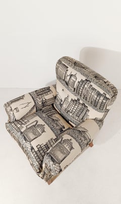 English Style Armchair upholstered with fabric By Fornasetti “Library" series