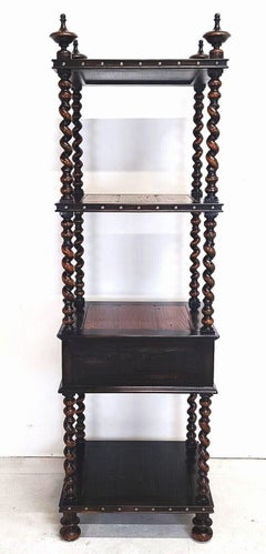 English Style Barley Twist Etagere Display Shelves by John Richard