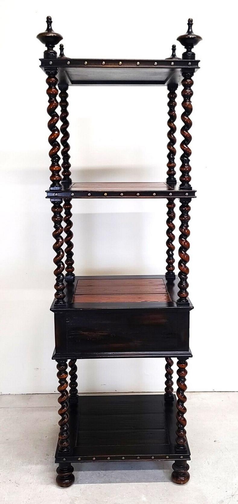 English Style Barley Twist Etagere Display Shelves by John Richard For Sale 2