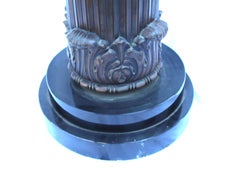 English Style  Bronze & Black Marble Pedestal