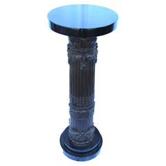 Vintage English Style  Bronze & Black Marble Pedestal