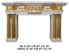English Style Carved Marble Fireplace Mantel