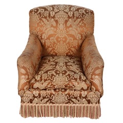 Edward Ferrell Bridgewater Sessel im englischen Stil und getufteter runder Ottoman