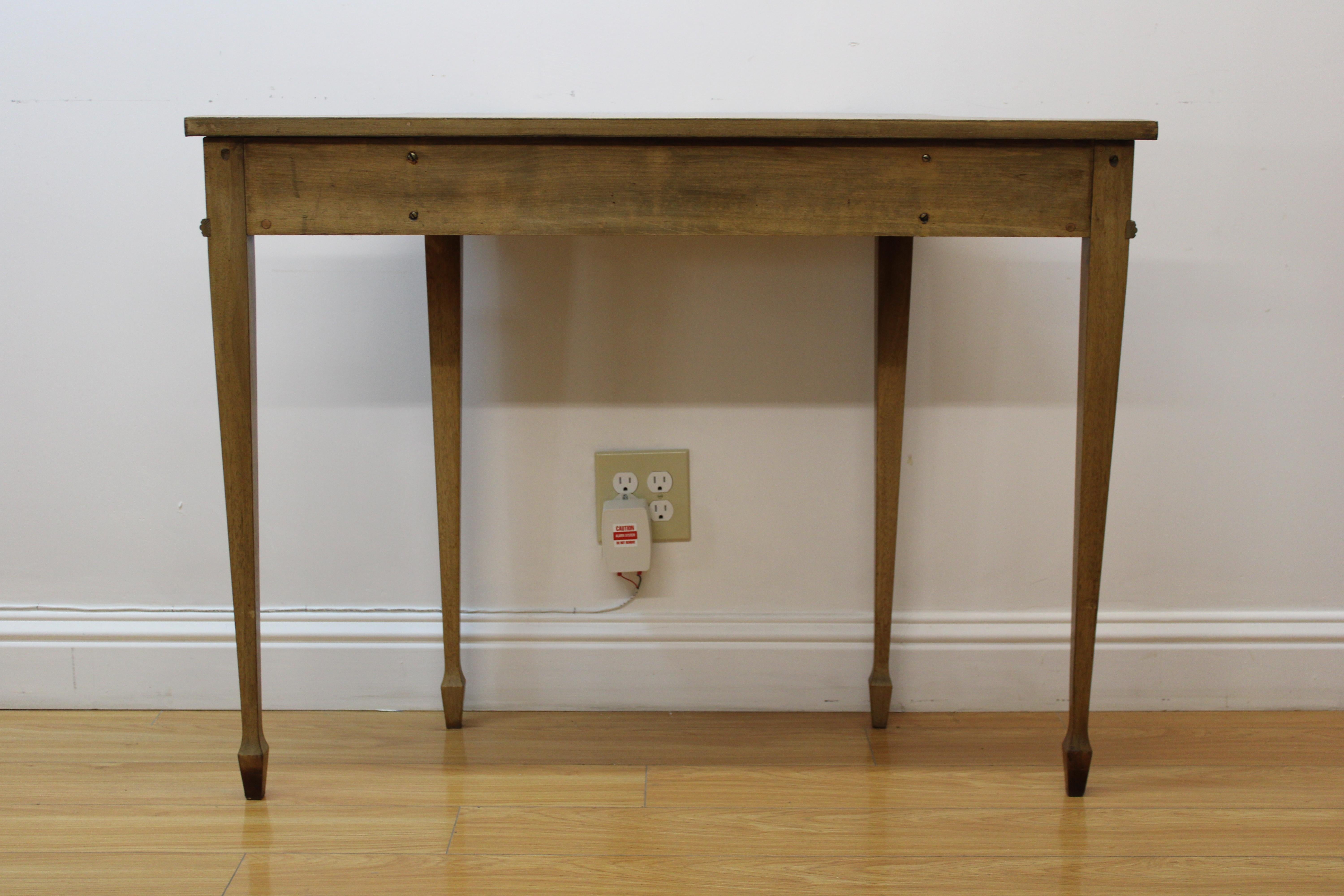 Wood English Style Entry Hallway Table w/ Tapered Legs