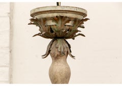English Style Gilt Tole Leafy 12 Light Tiered Pineapple  Chandelier