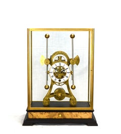 English Style Grasshopper Escapement 8 Day Fusee Double Pendulum Mantle Clock