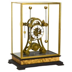 English Style Grasshopper Escapement 8 Day Fusee Double Pendulum Mantle Clock