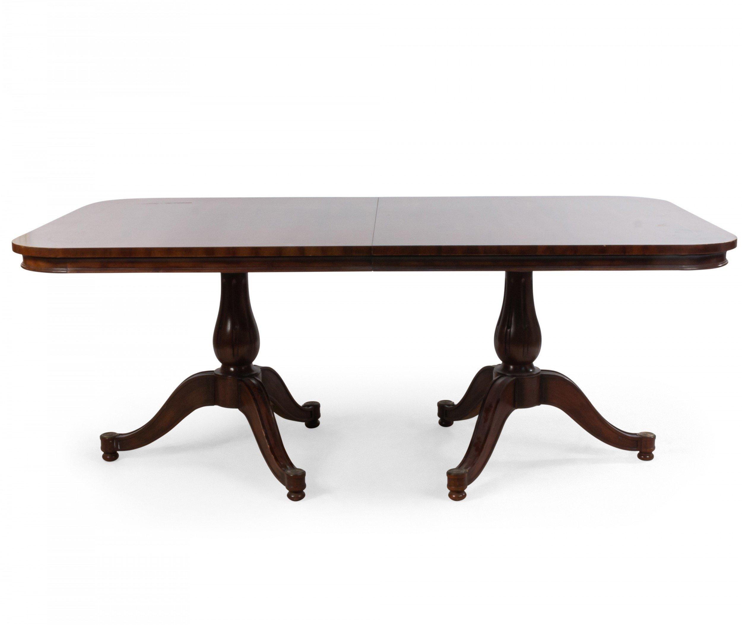 Mid-20th century English Georgian style mahogany conference / dining table with a ½