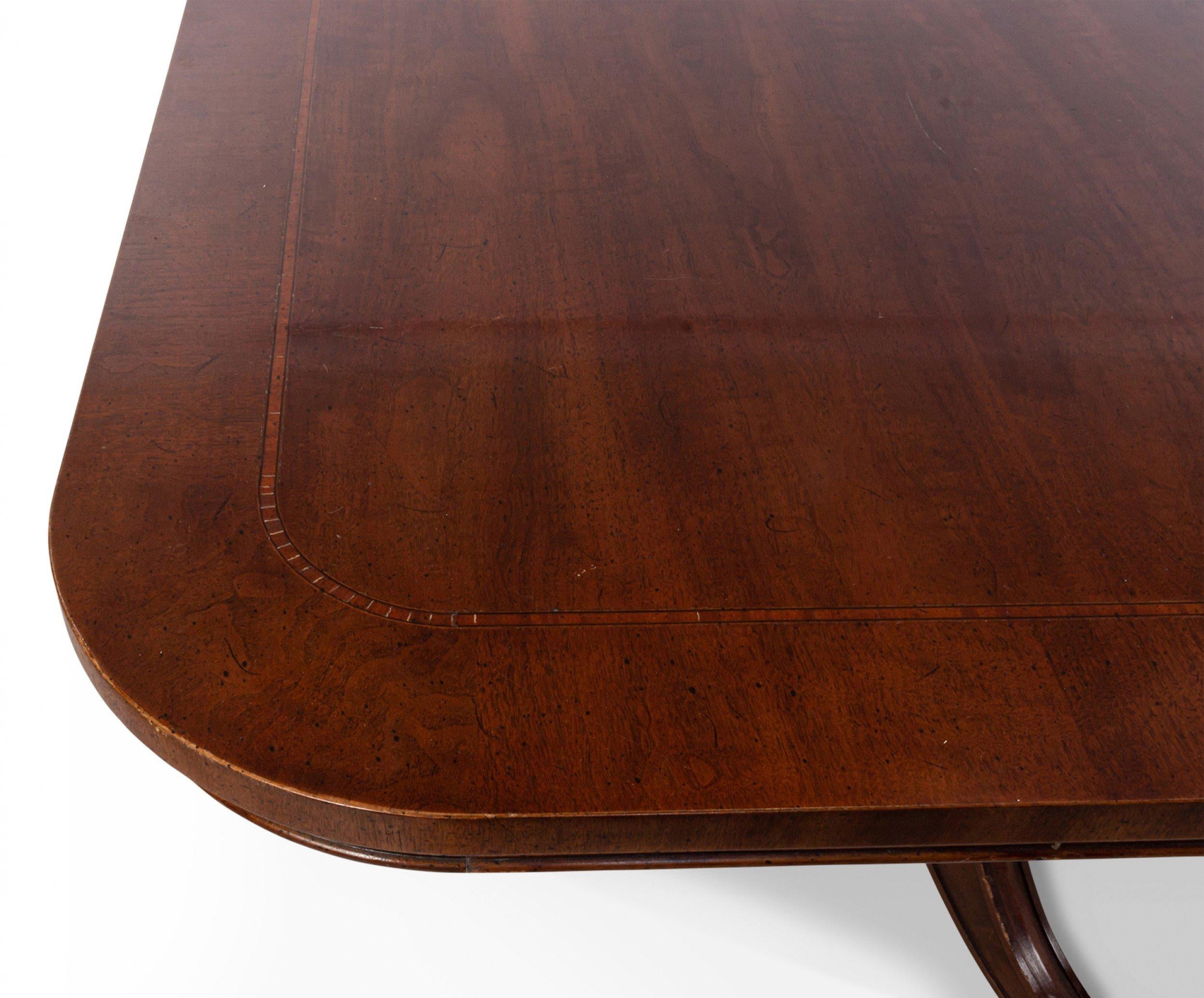 Georgian English Style Mahogany Conference Dining Table with Leaves