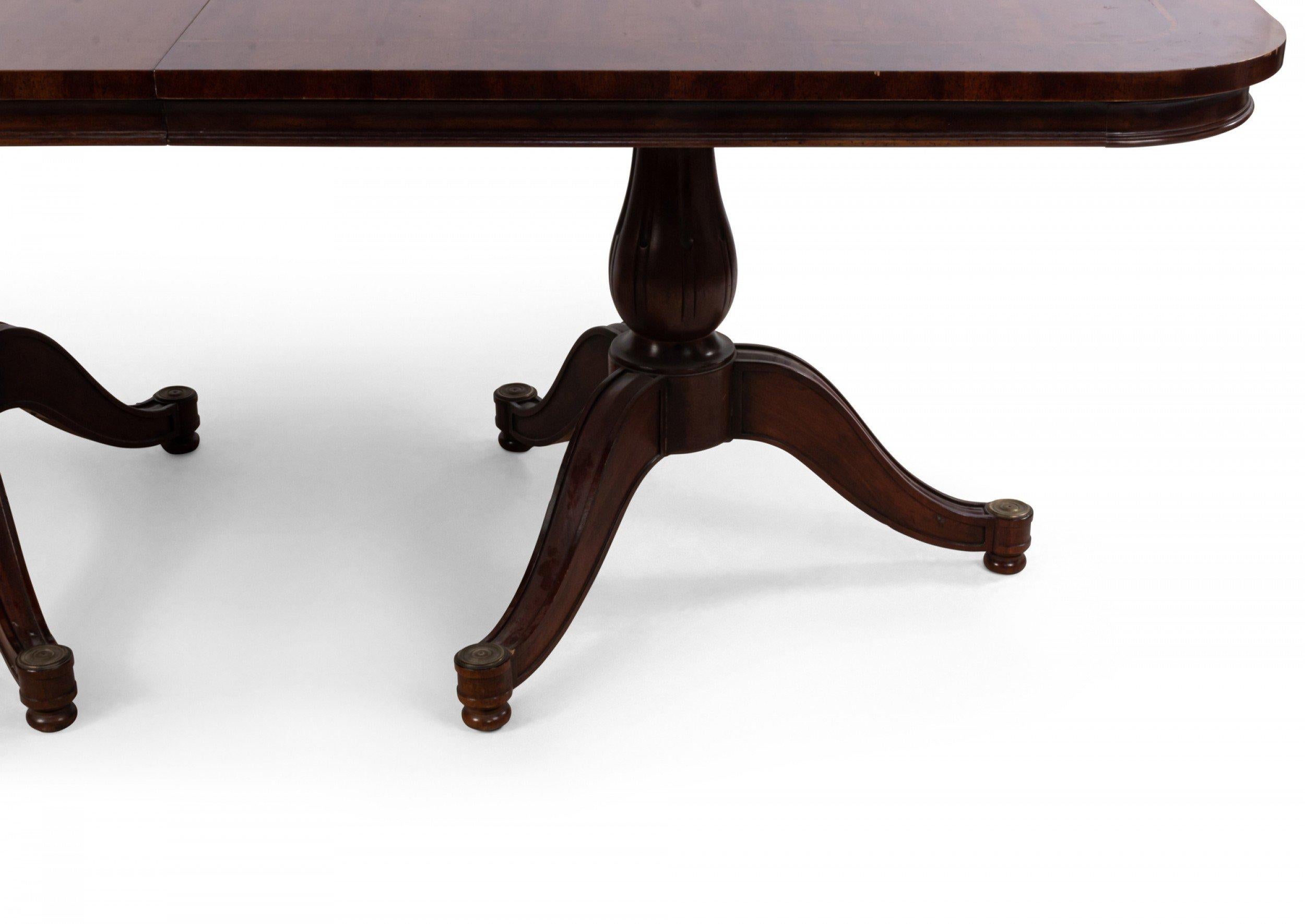 20th Century English Style Mahogany Conference Dining Table with Leaves